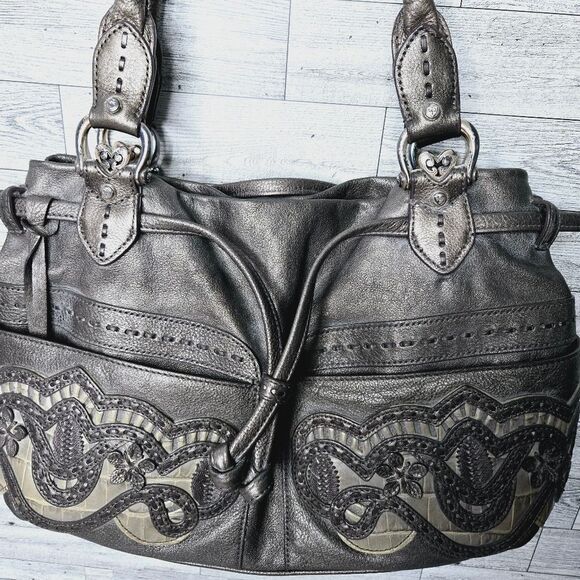 Brighton Lolita Masterpiece Collection Pewter Magnetic Shut Shoulders Bag - Picture 2 of 10